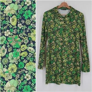 Zara Long Sleeve Button Front Floral Dress